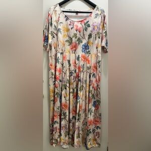 Floral Short Sleeve Dress Plus 4X